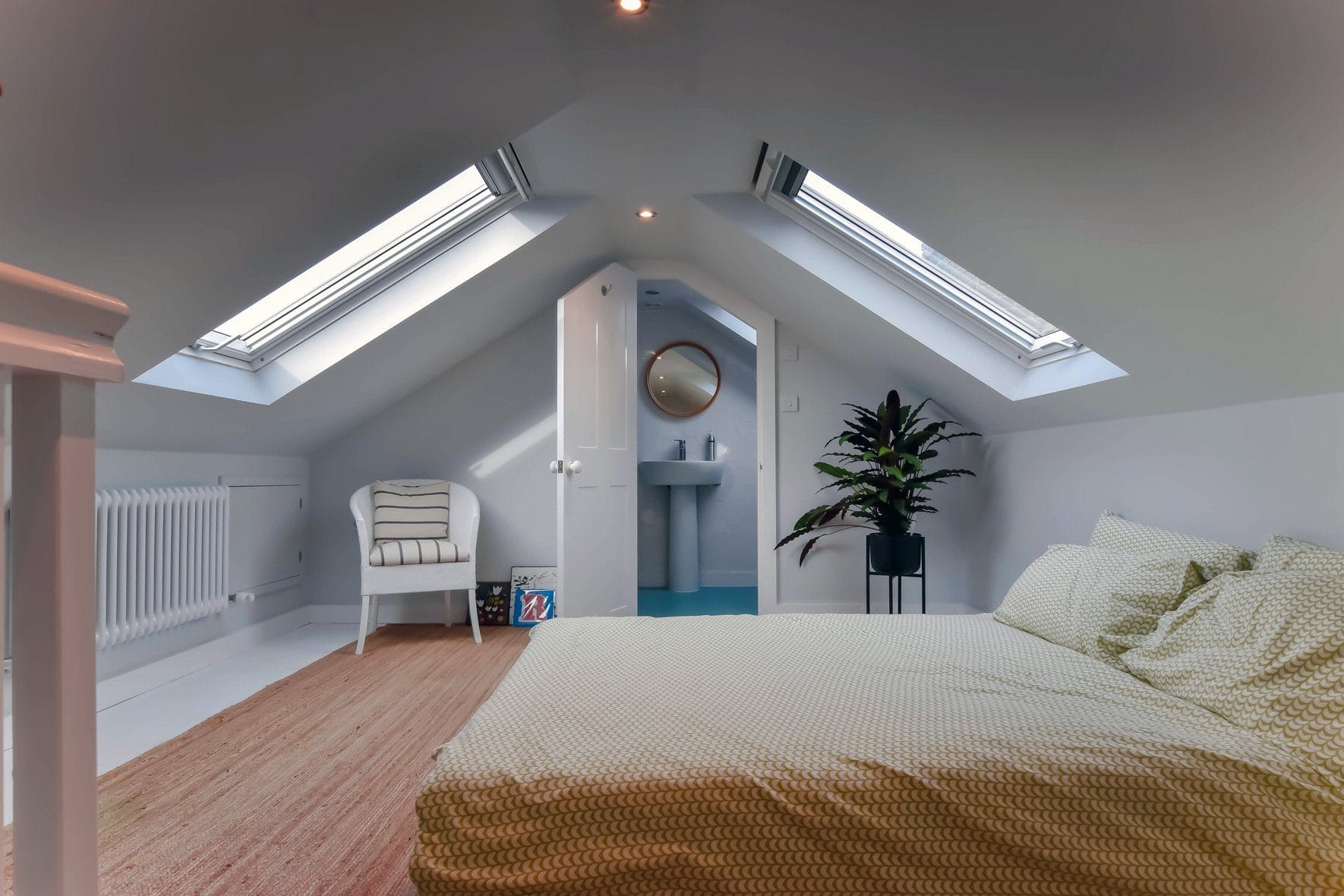 Loft Conversion Bedroom with Velux Skylights